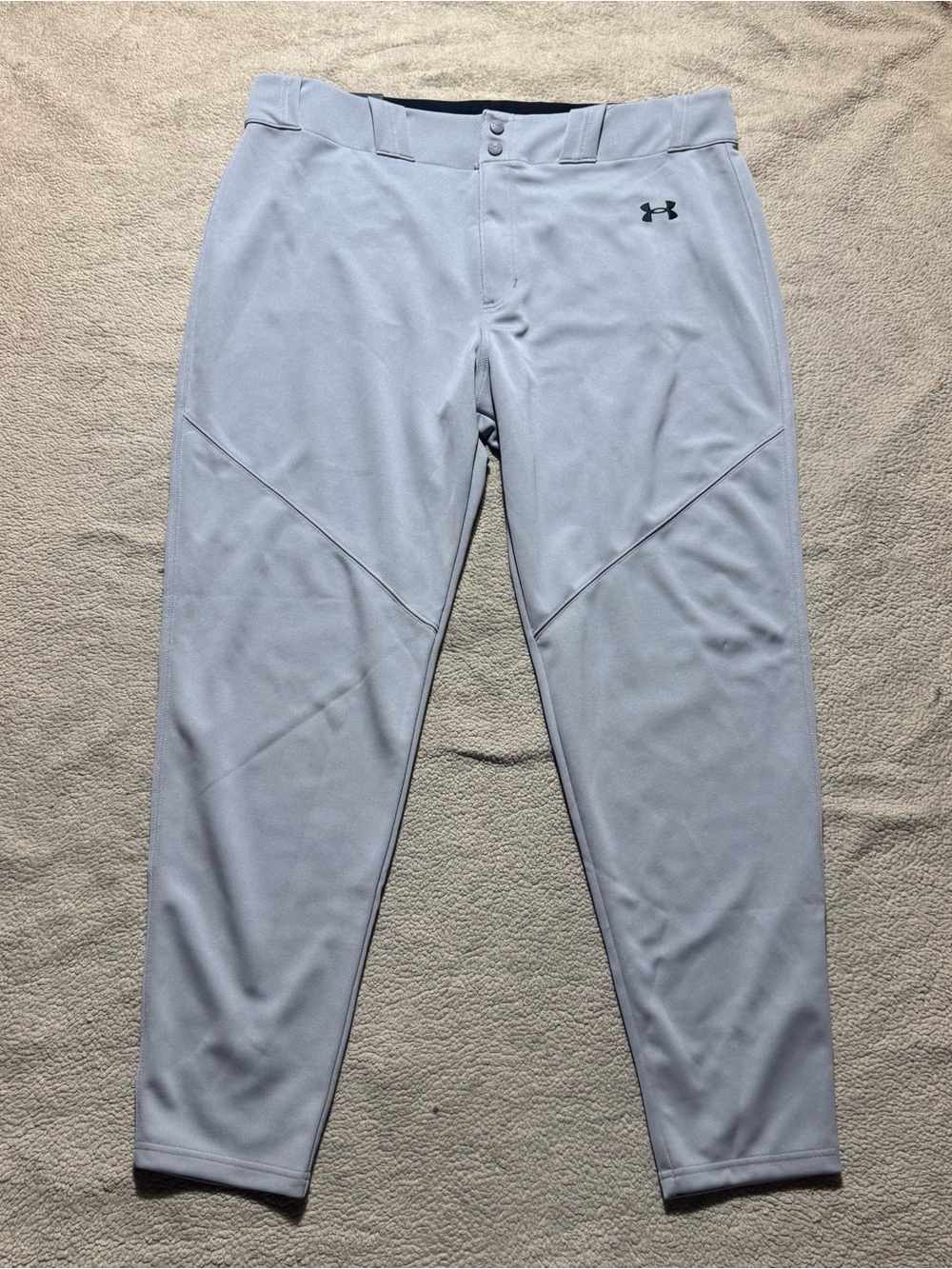 Under Armour Baseball Pants Mens 2XL Gray Tapered Fit Snap Buttons Loose Fit NEW